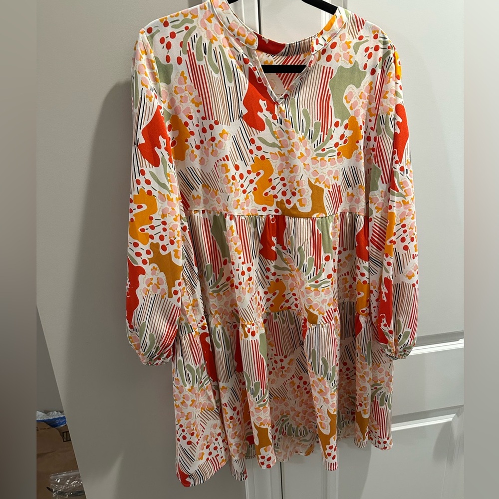 Colorful longsleeve dress